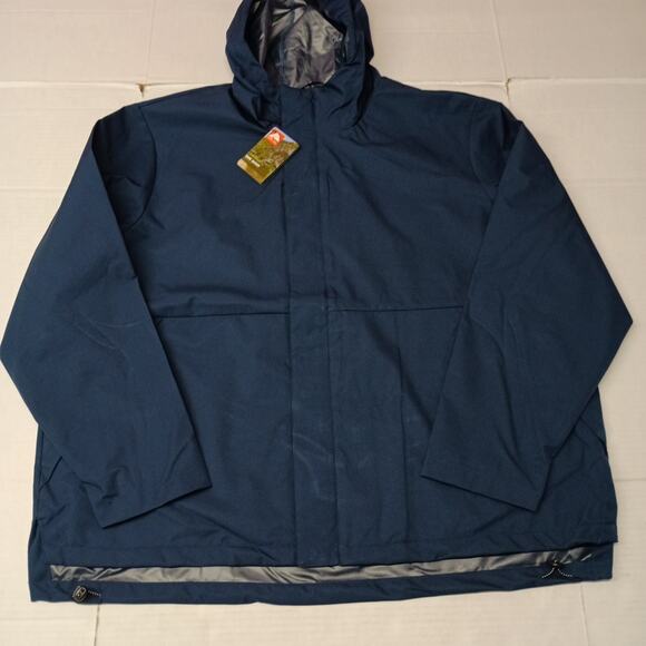 Ozark Trail Rain Jacket Men's Size 3XL Blue Cove Waterproof Hooded Lined Pockets - Picture 1 of 8